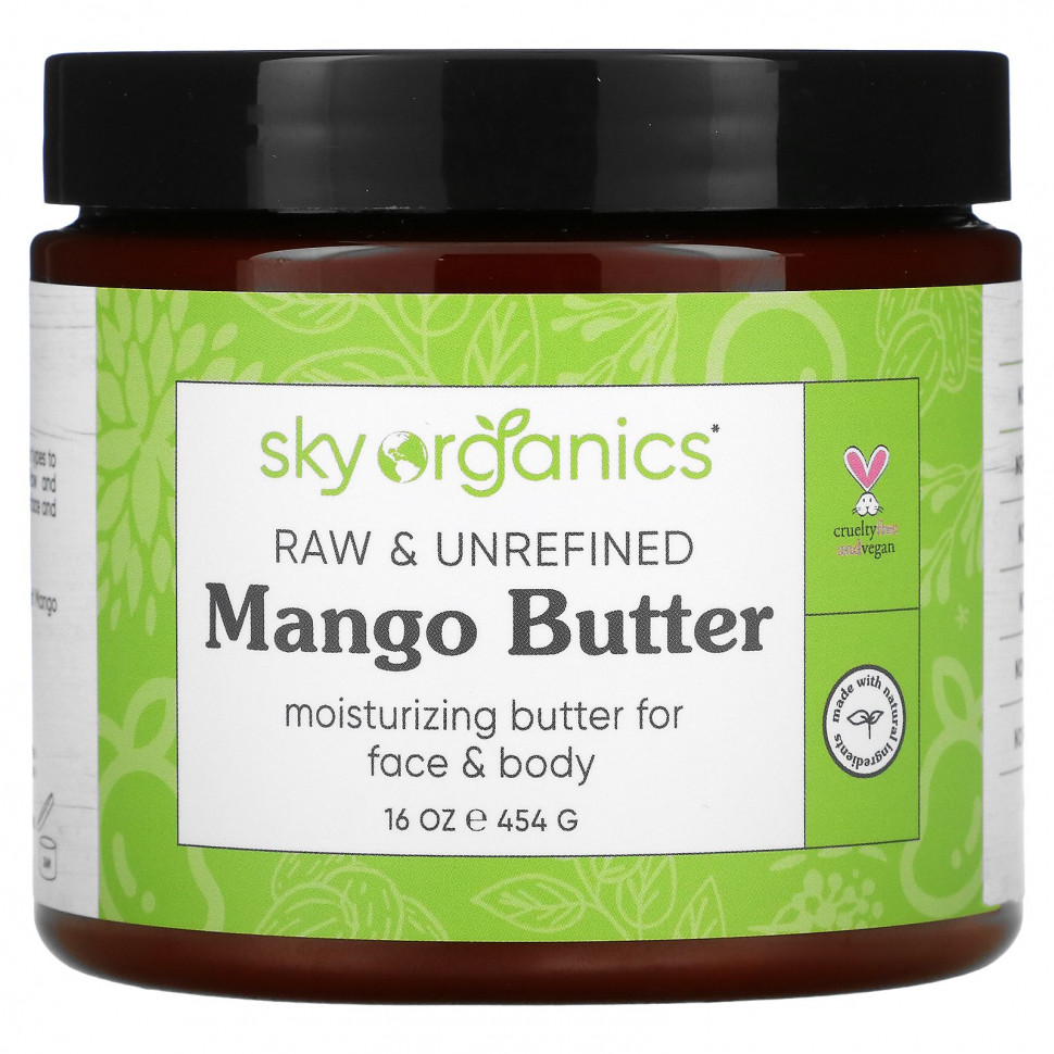  Sky Organics, Organic Unrefined Raw, Mango Butter, 16 fl oz (454 g)  IHerb ()