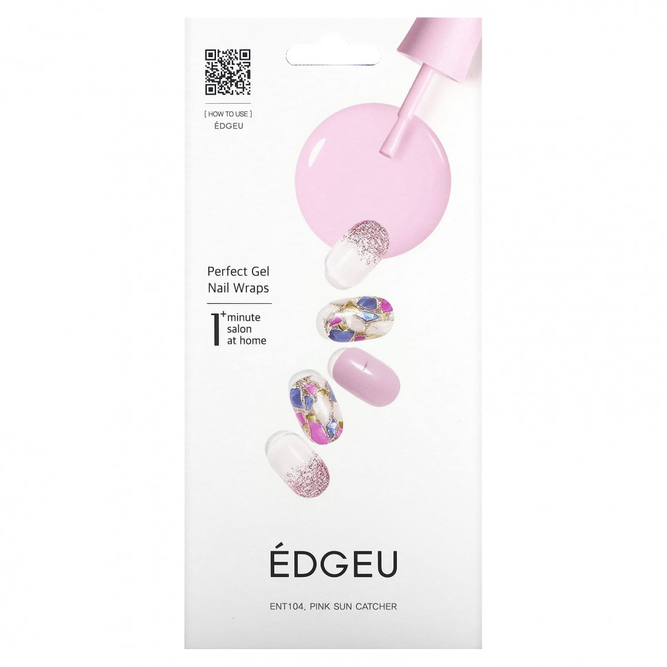   Edgeu, Perfect Gel Nail Wraps, ENT104, Pink Sun Catcher,   16    -     , -  