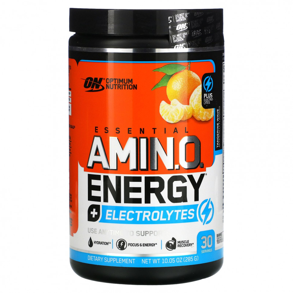   Optimum Nutrition, Essential Amino Energy + Electrolytes, Tangerine Wave, 10.05 oz (285 g)   -     , -  