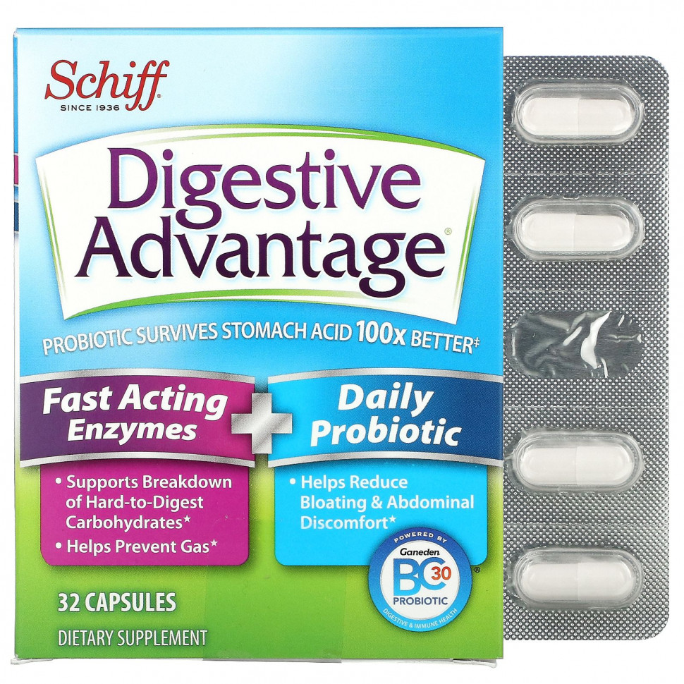   Schiff, Digestive Advantage,   +    , 32    -     , -  