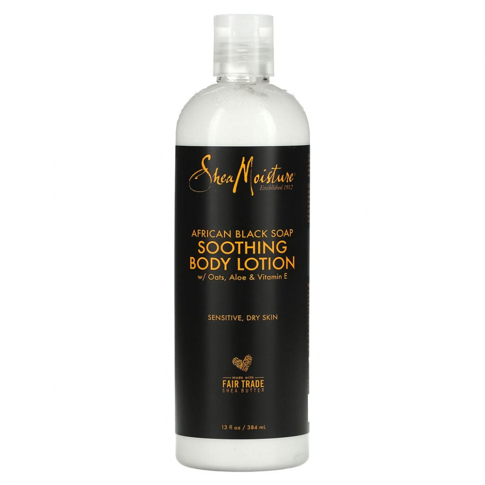   SheaMoisture, African Black Soap, Soothing Body Lotion, 13 oz (369 g)   -     , -,   