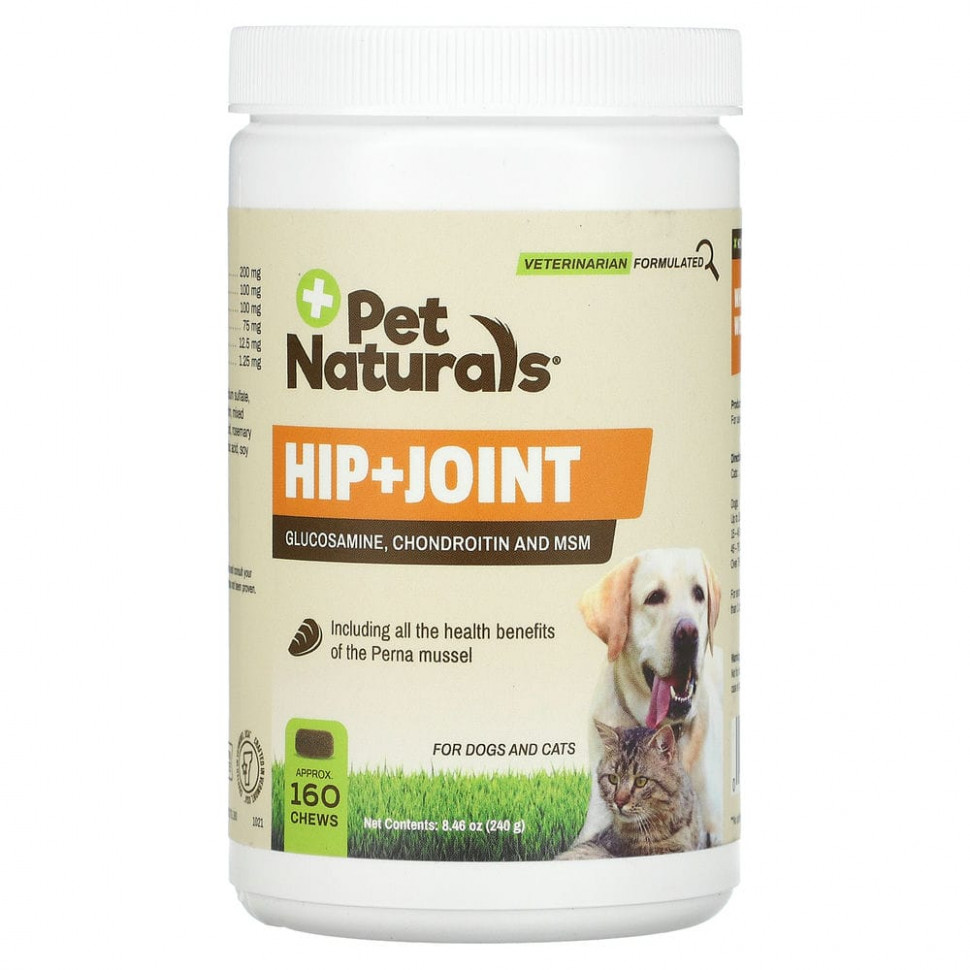   Pet Naturals of Vermont, Hip + Joint,     ,    ,  160  , 240  (8,46 )   -     , -,   