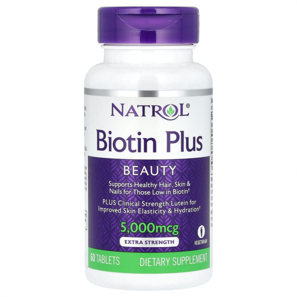   Natrol, Biotin Plus,  , 5000 , 60    -     , -,   