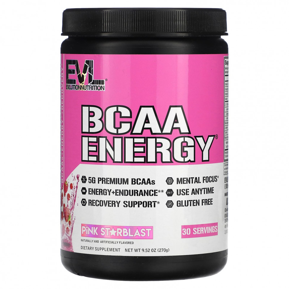   EVLution Nutrition, BCAA ENERGY, Pink Starblast, 270  (9,52 )   -     , -  