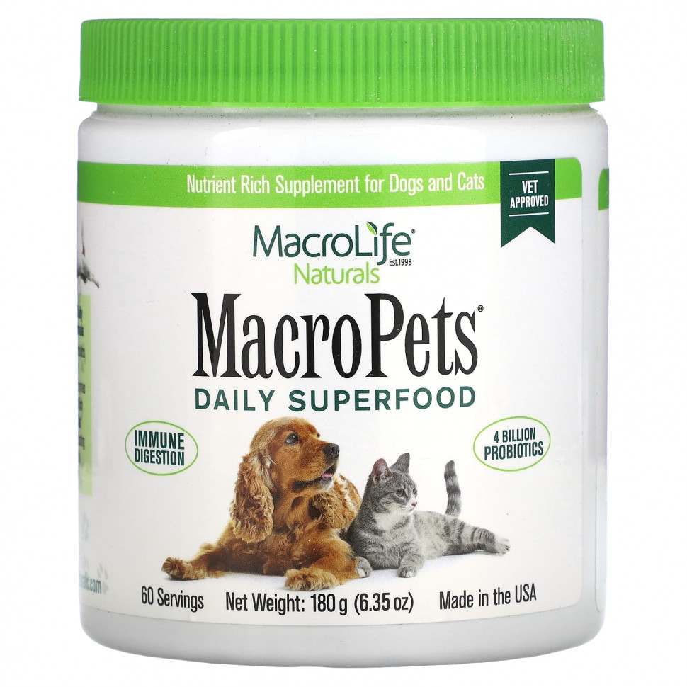   Macrolife Naturals, MacroPets,  ,    , 180  (6,35 )   -     , -  