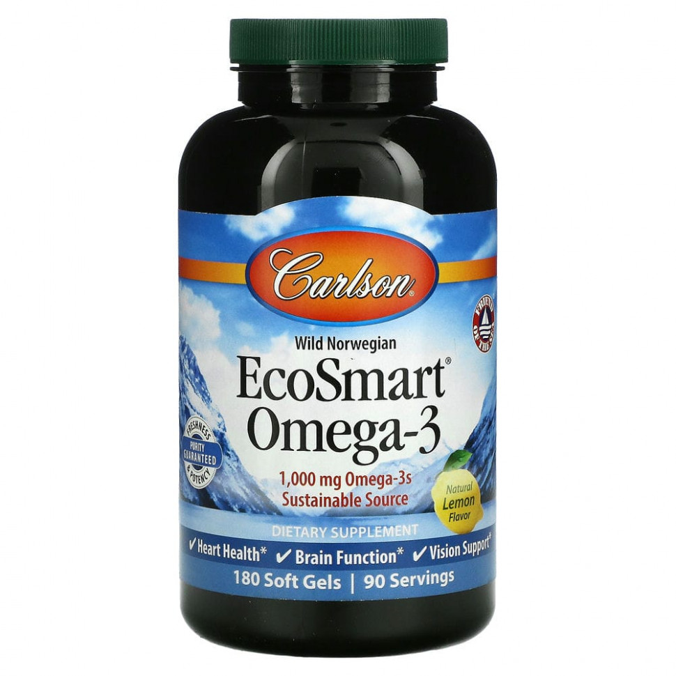   Carlson Labs, EcoSmart Omega-3,   , 500 , 180     -     , -  