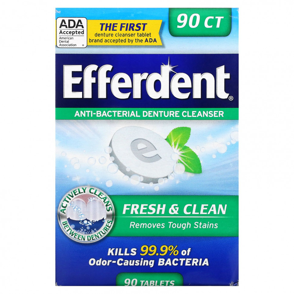   Efferdent,      , Fresh & Clean, 90    -     , -  