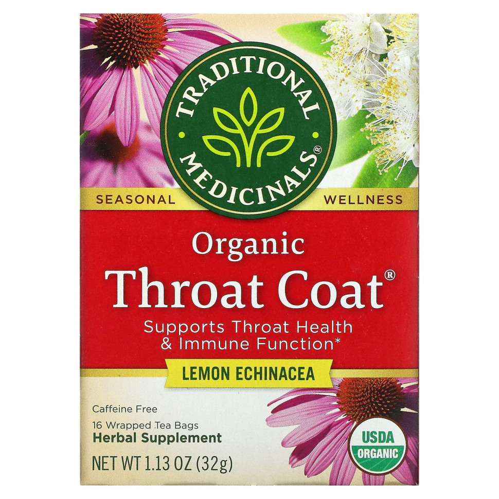   Traditional Medicinals, Organic Throat Coat,  ,  , 16    , 32  (1,13 )   -     , -  