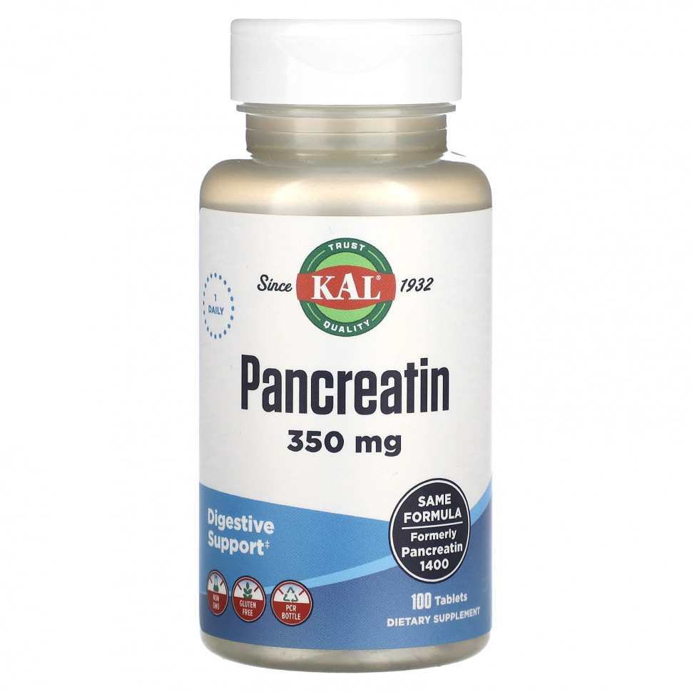   KAL, Pancreatin, 350 mg, 100 Tablets   -     , -  