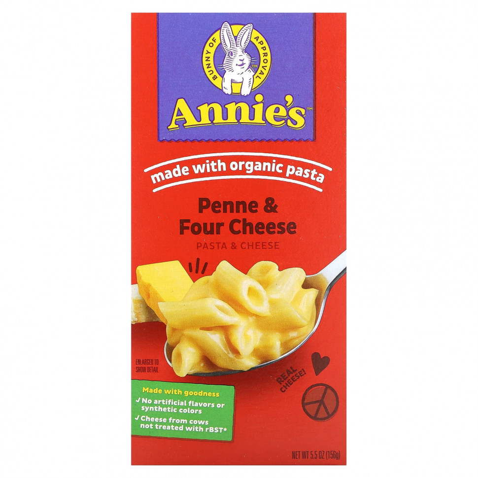   Annie's Homegrown, Pasta & Cheese, Penne & Four Cheese, 156  (5,5 )   -     , -  