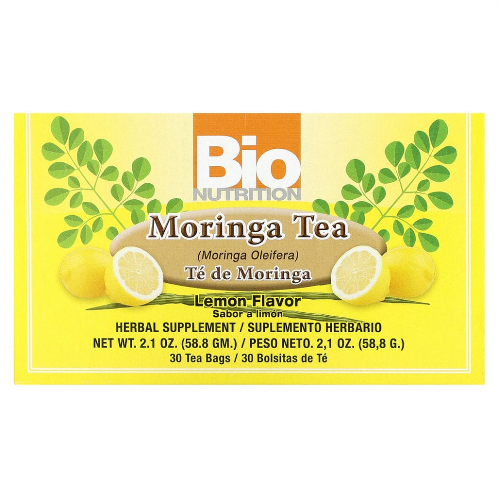   Bio Nutrition, Moringa Tea, ,  , 30  , 58,8  (2,1 )   -     , -  