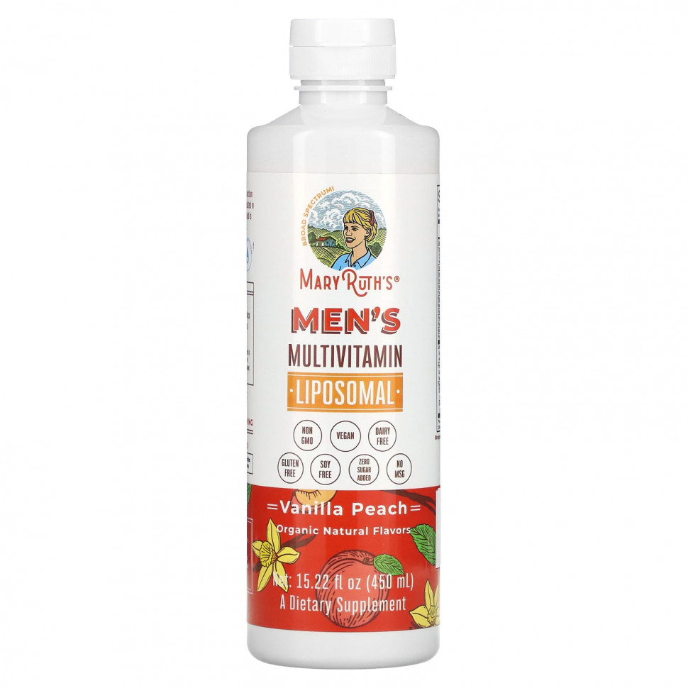   MaryRuth Organics, Men's Multivitamin Liposomal, Vanilla Peach, 15.22 fl oz (450 ml)   -     , -,   