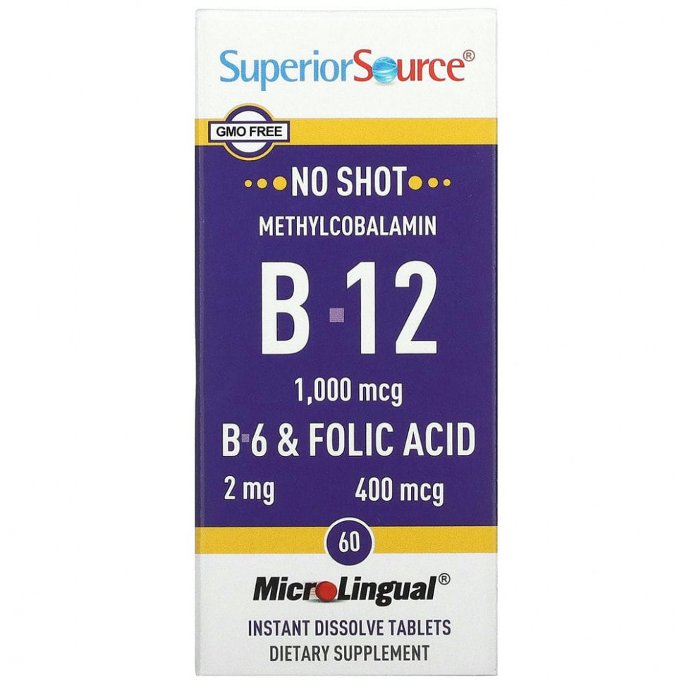   Superior Source,  ( B-12),  B-6   , 60   MicroLingual   -     , -  