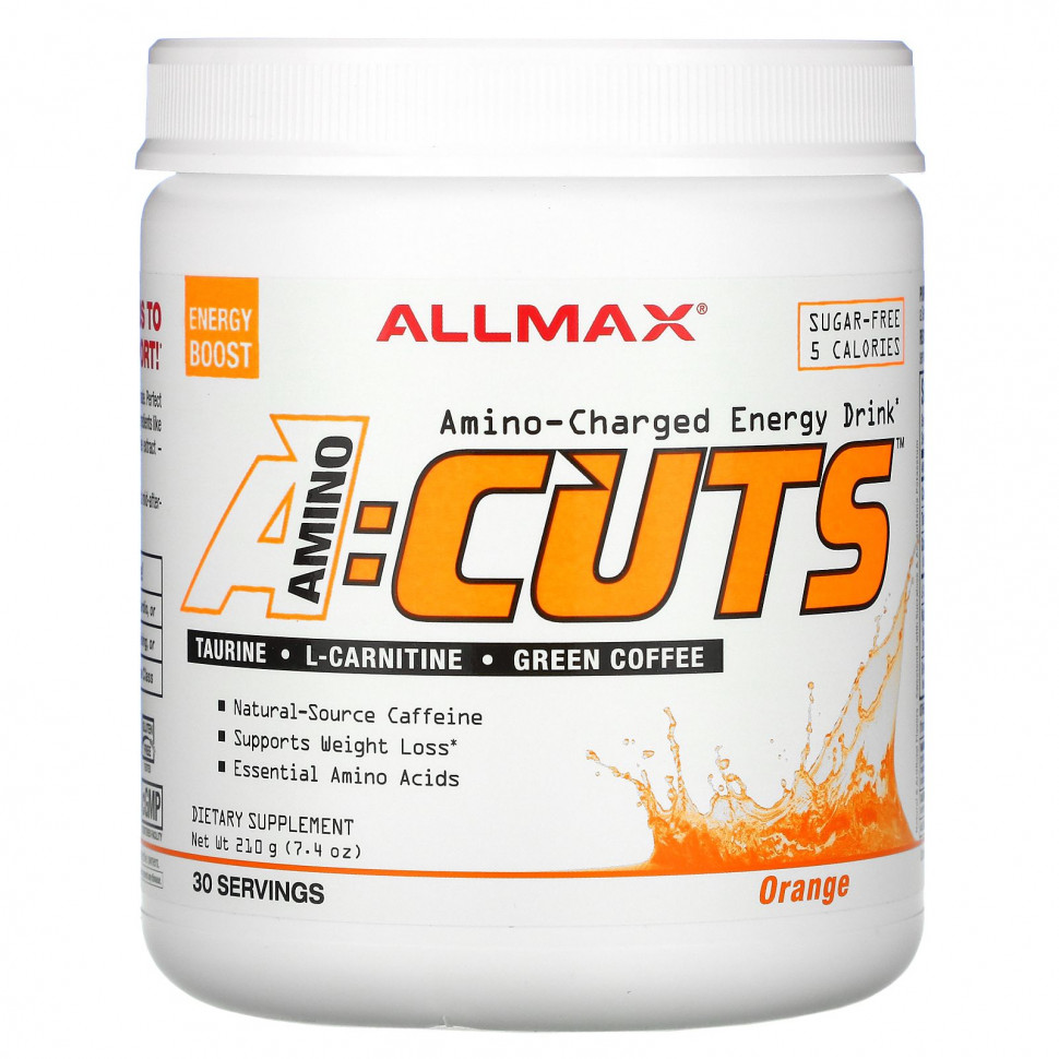  ALLMAX Nutrition, ACUTS, Amino-Charged Energy Drink, Arctic Orange, 7.4 oz (210 g)  IHerb ()