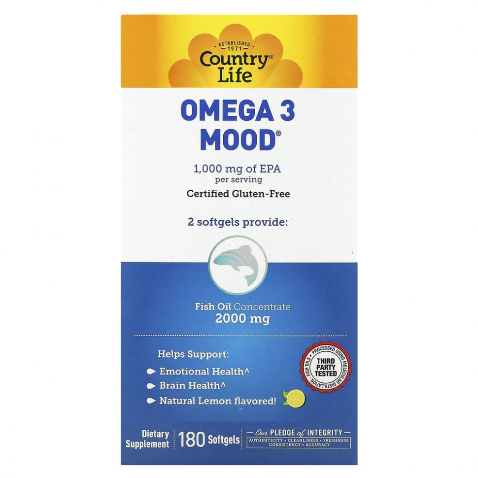   Country Life, Omega 3 Mood,    , 180      -     , -  