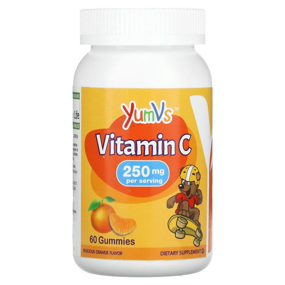   YumV's, Kids, Vitamin C, Delicious Orange, 250 mg, 60 Gummies   -     , -  