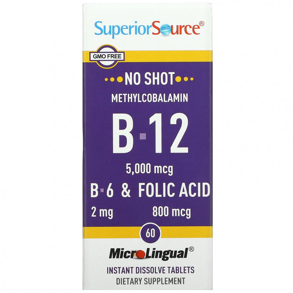   Superior Source,  ( B-12),  B-6   , 60   MicroLingual   -     , -  