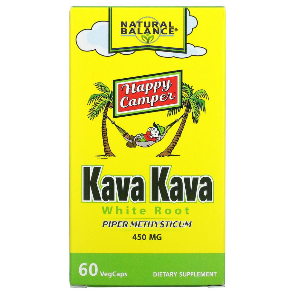   Natural Balance, Kava Kava White Root, 450 mg, 60 VegCaps   -     , -  