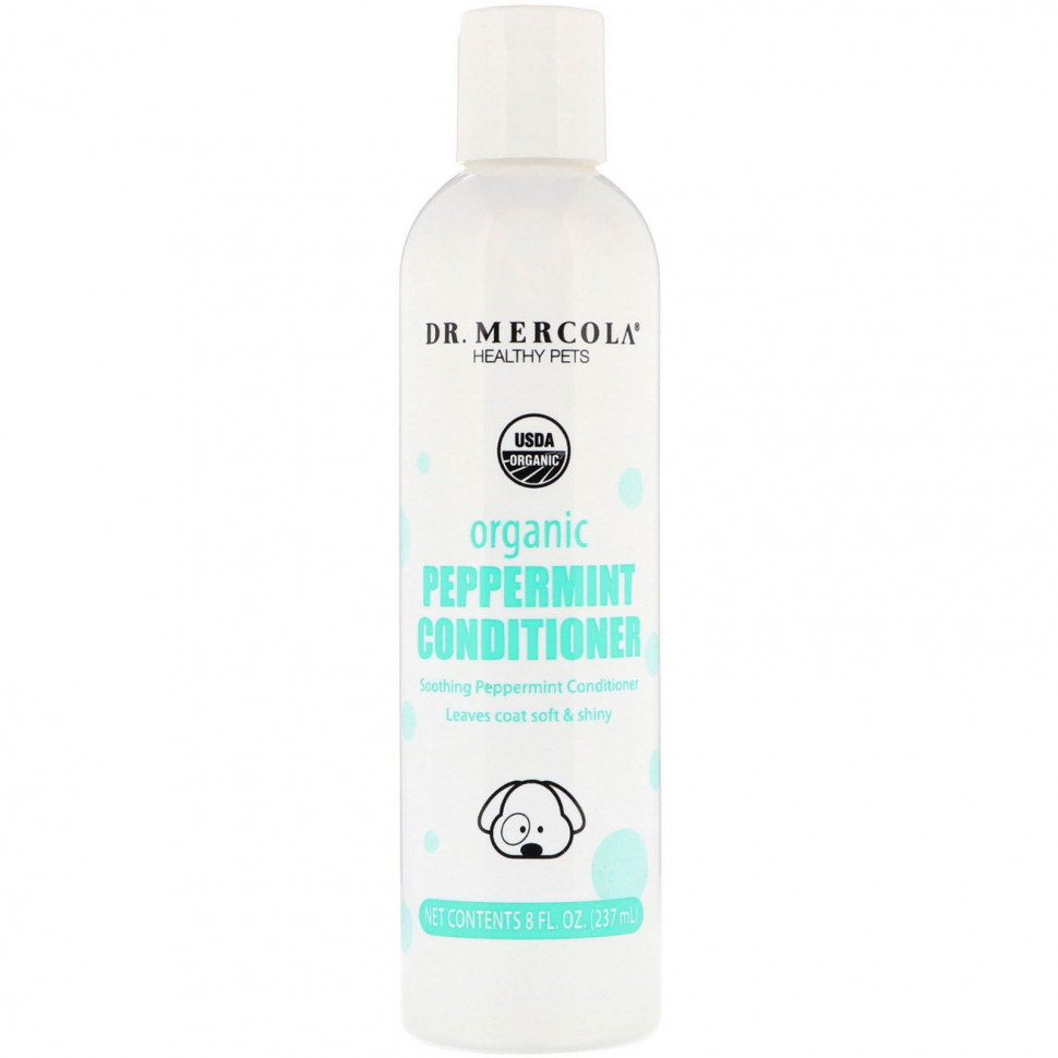   Dr. Mercola, Healthy Pets, Organic Peppermint Conditioner for Dogs, 8 fl oz (237 ml)   -     , -  