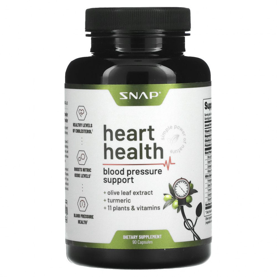   Snap Supplements, Heart Health`` 90    -     , -  