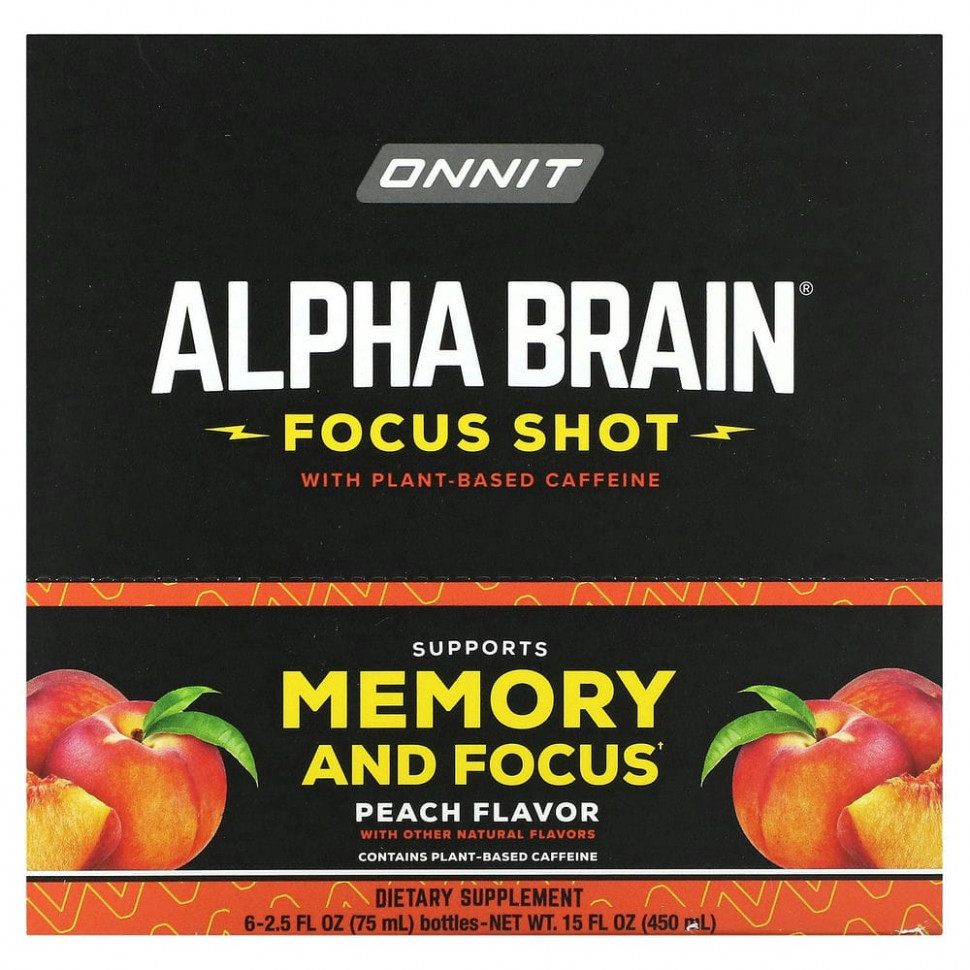   Onnit, Alpha Brain Focus Shot, , 6   75  (2,5 . )   -     , -  