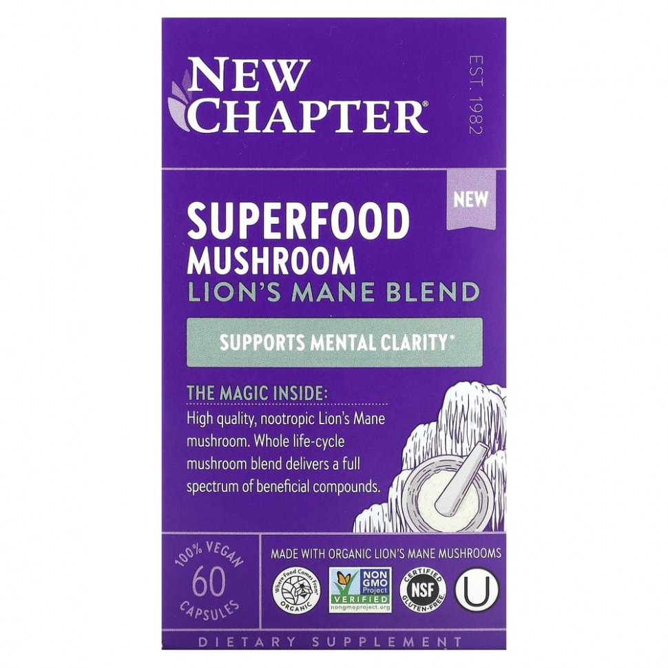   New Chapter, Superfood Mushroom,   , 60     -     , -,   