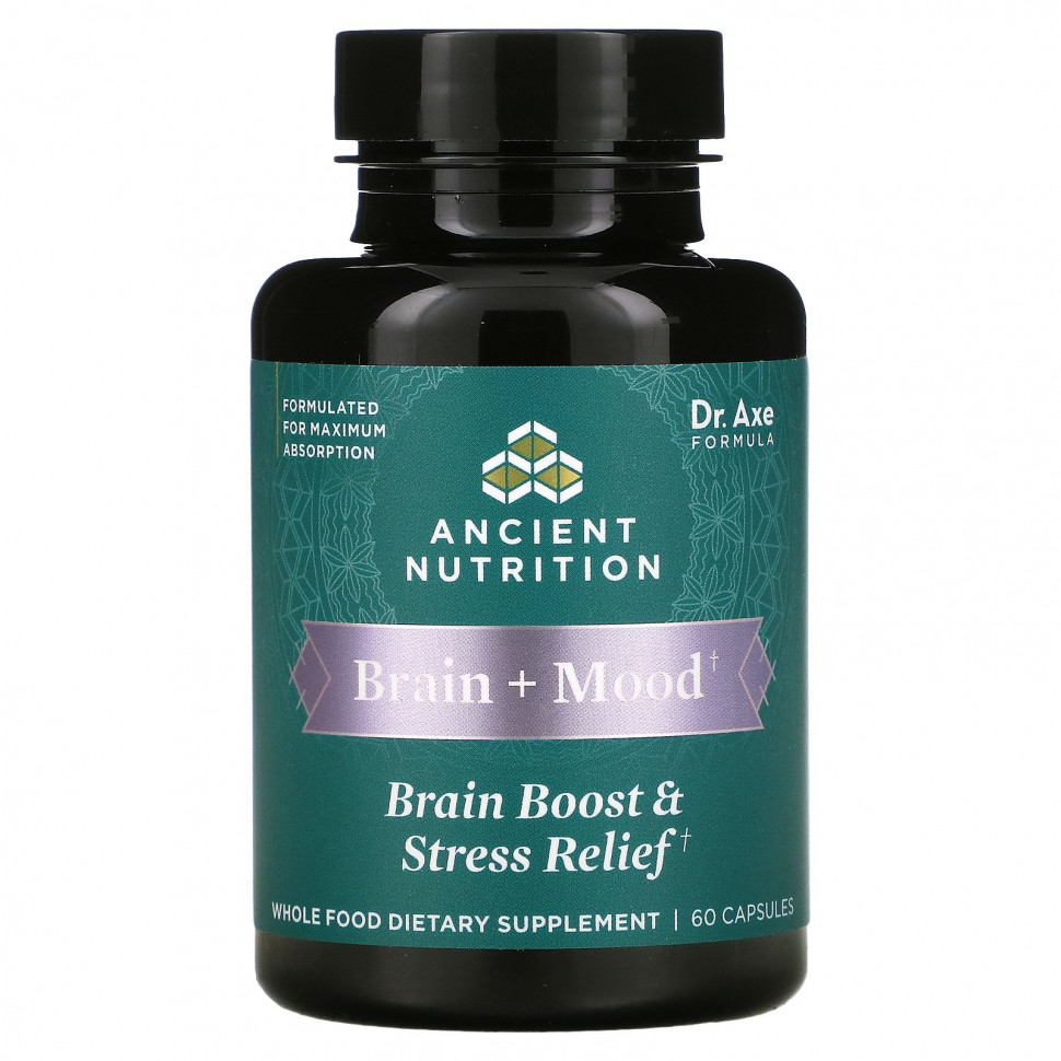   Dr. Axe / Ancient Nutrition, Brain + Mood,     , 60    -     , -  