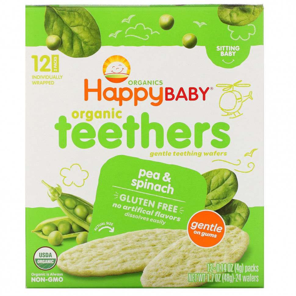   Happy Family Organics, Organic Teethers,        ,   , 12   4  (0,14 )   -     , -,   