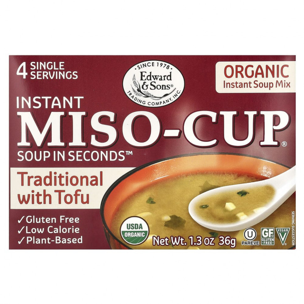   Edward & Sons, Instant Miso-Cup, -  ,    , 4 , 36  (1,3 )   -     , -,   
