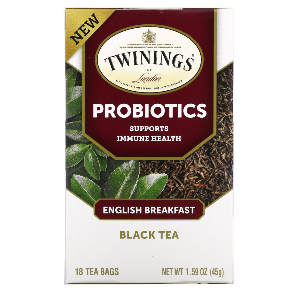   Twinings, Probiotics Black Tea, English Breakfast, 18  , 45  (1,59 )   -     , -  