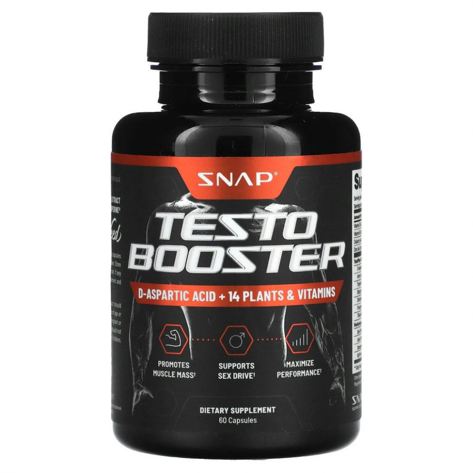   Snap Supplements, Testo Booster, 60    -     , -  