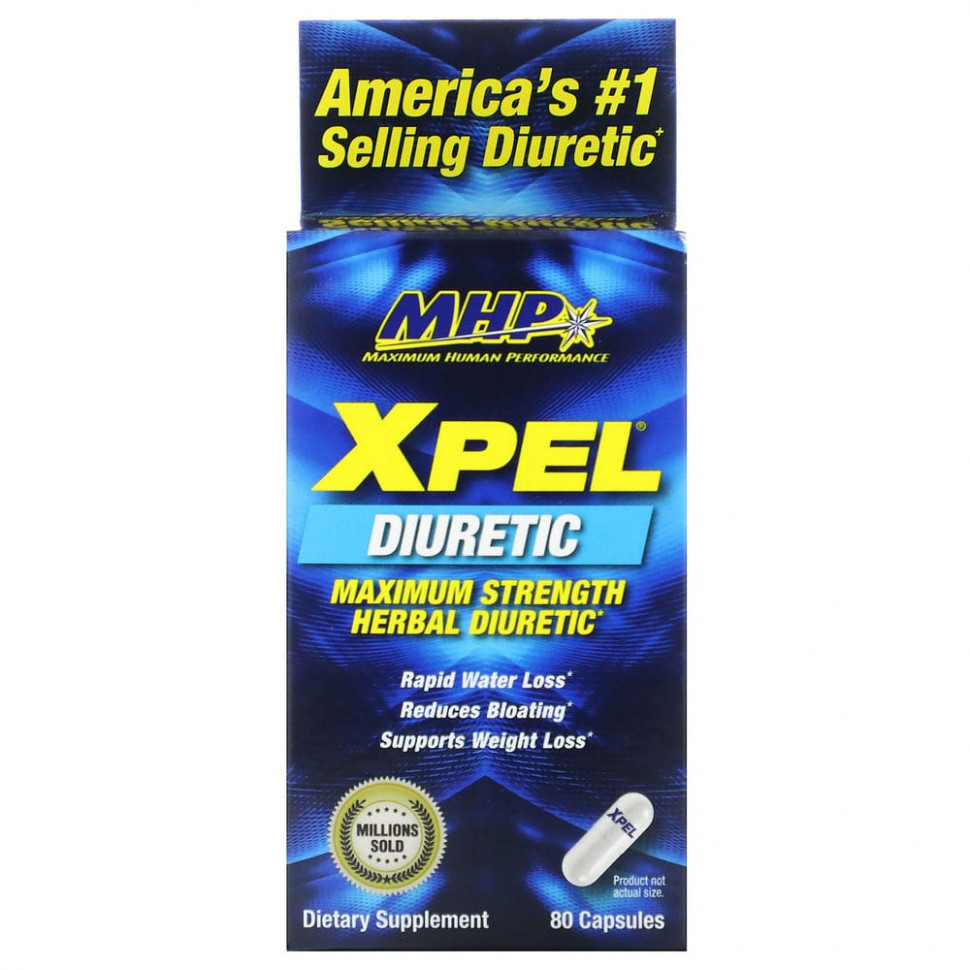   MHP, XPEL, Maximum Strength Herbal Diuretic, 80 Capsules   -     , -  