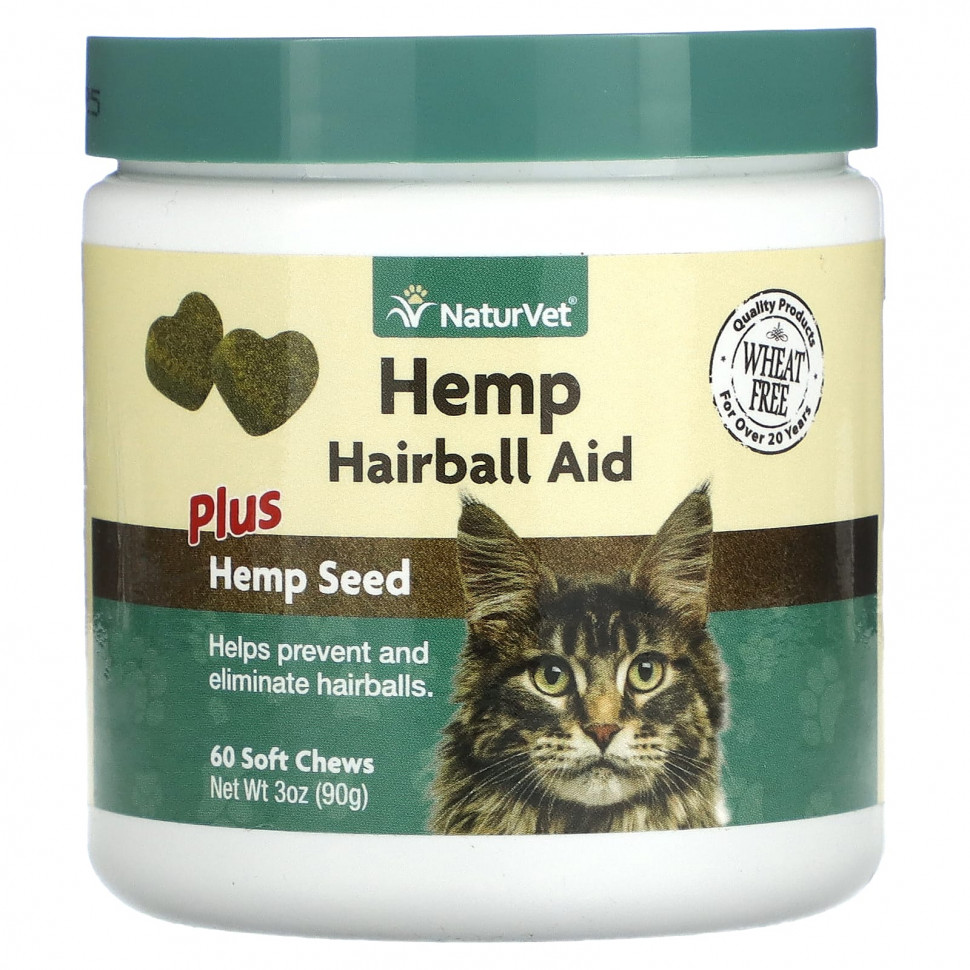   NaturVet, Hemp Hairball Aid Plus Hemp Seed,  , 60  , 90  (3 )   -     , -  