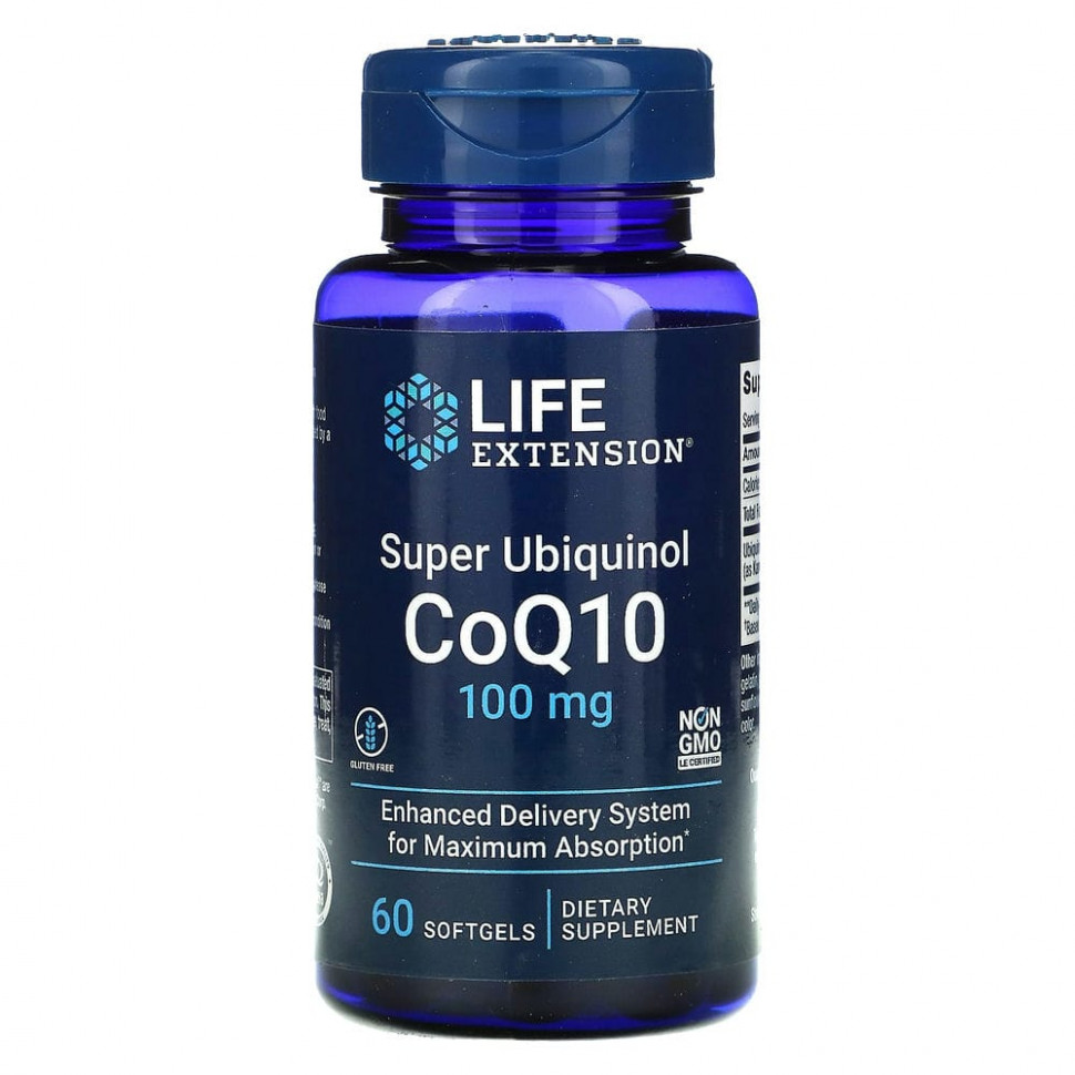  Life Extension, Super Ubiquinol CoQ10 with Enhanced Mitochondrial Support, 100 , 60     IHerb ()