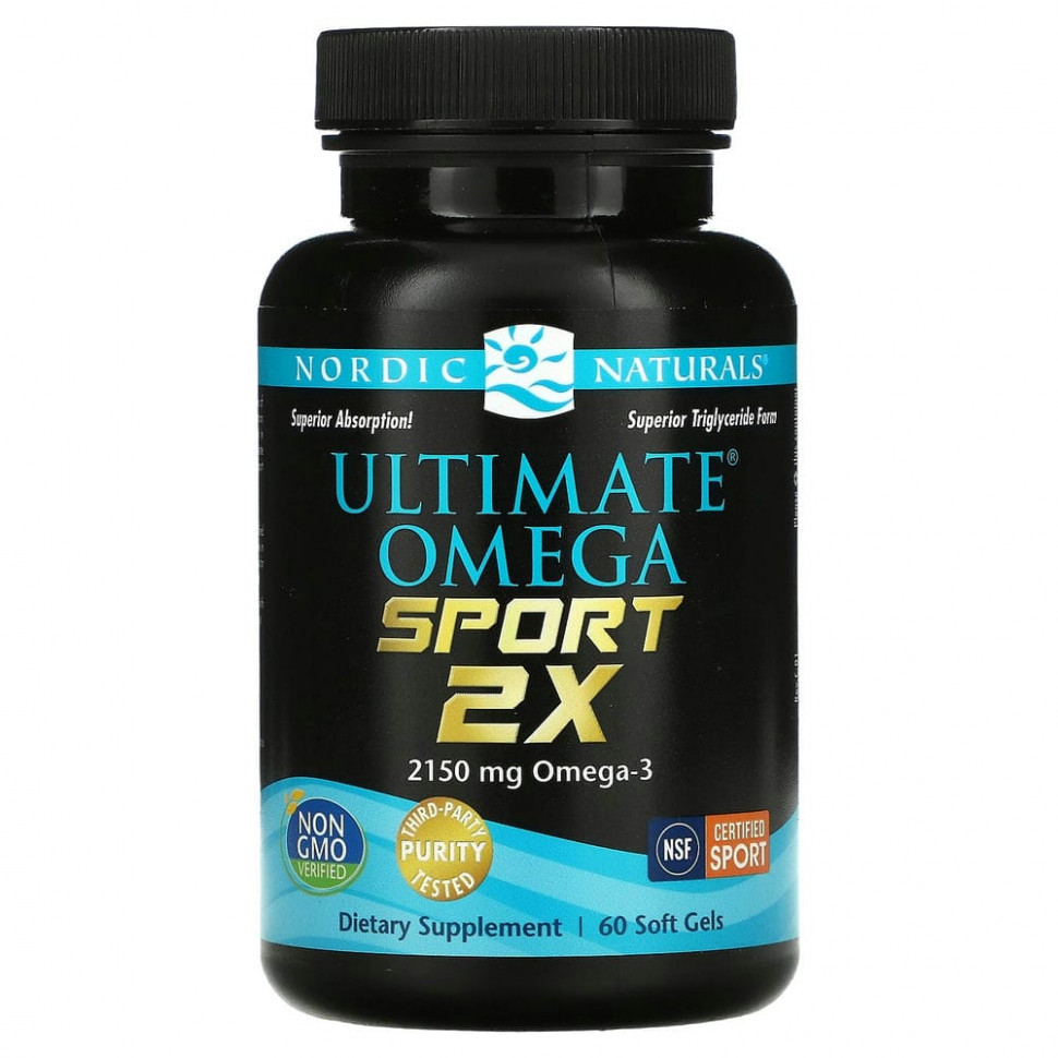  Nordic Naturals, Ultimate Omega Sport 2x, 2,150 mg, 60 Soft Gels  IHerb ()