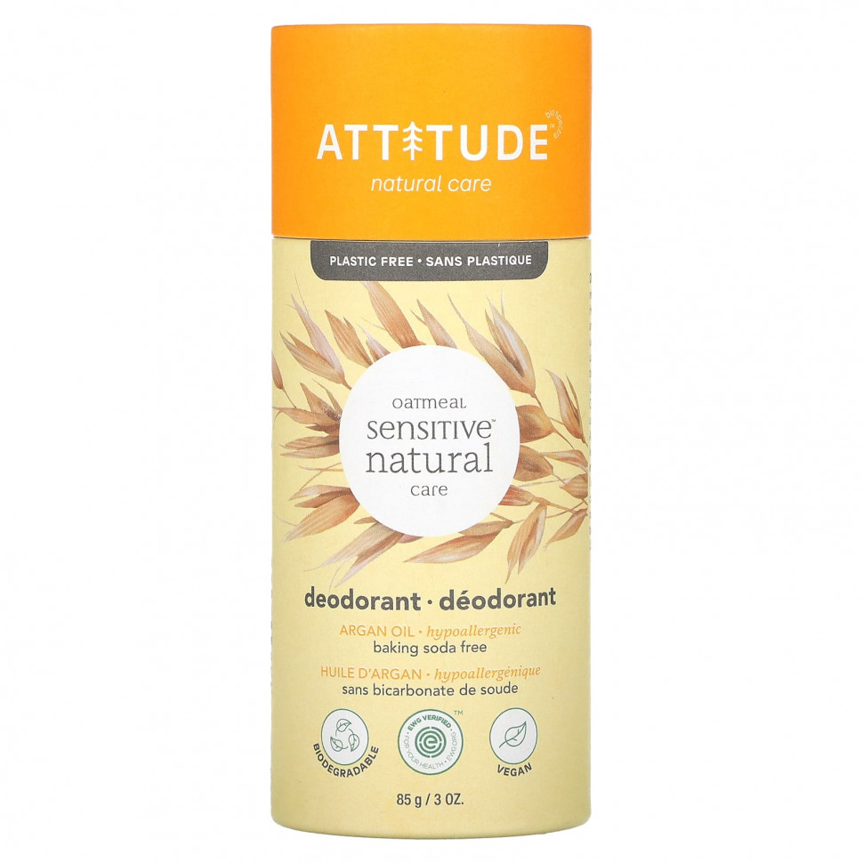   ATTITUDE, Oatmeal Sensitive Natural Care Deodorant,  , 85  (3 )   -     , -  