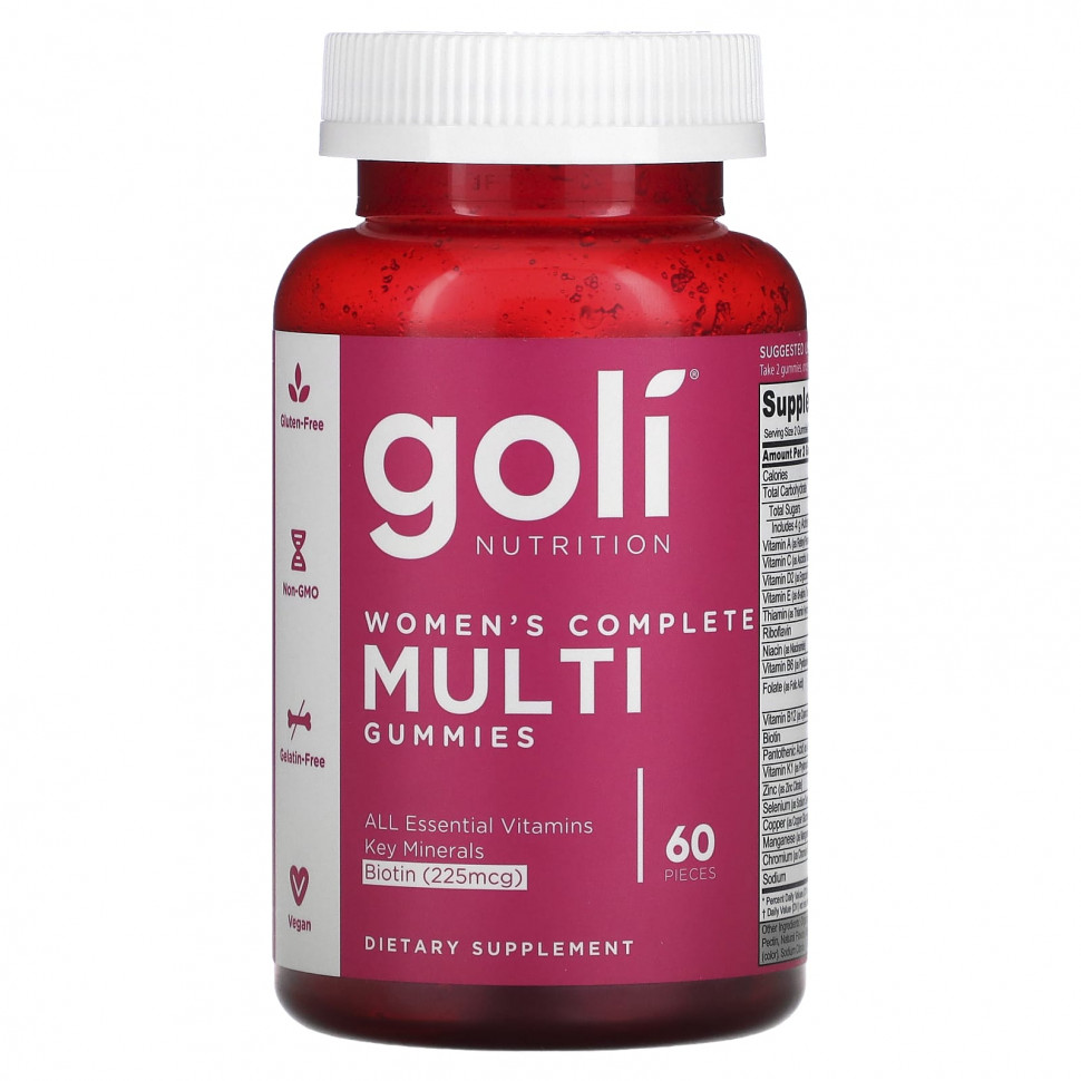   Goli Nutrition, Women's Complete Multi Gummies, 60 Pieces   -     , -  