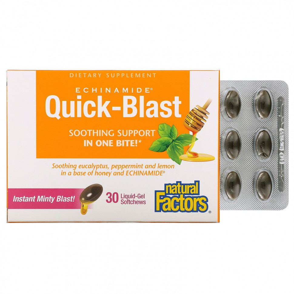   Natural Factors, ECHINAMIDE Quick-Blast, 30     -     , -,   