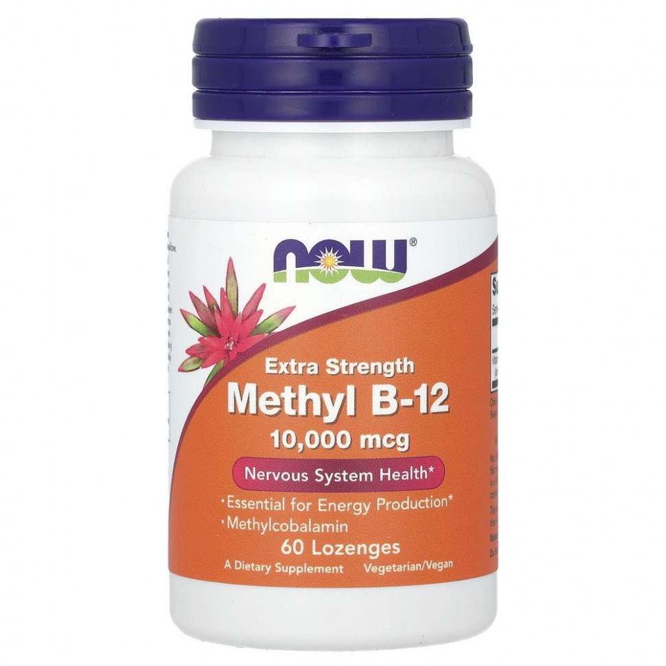   NOW Foods, Extra Strength Methyl B-12, 10,000 mcg, 60 Lozenges   -     , -  