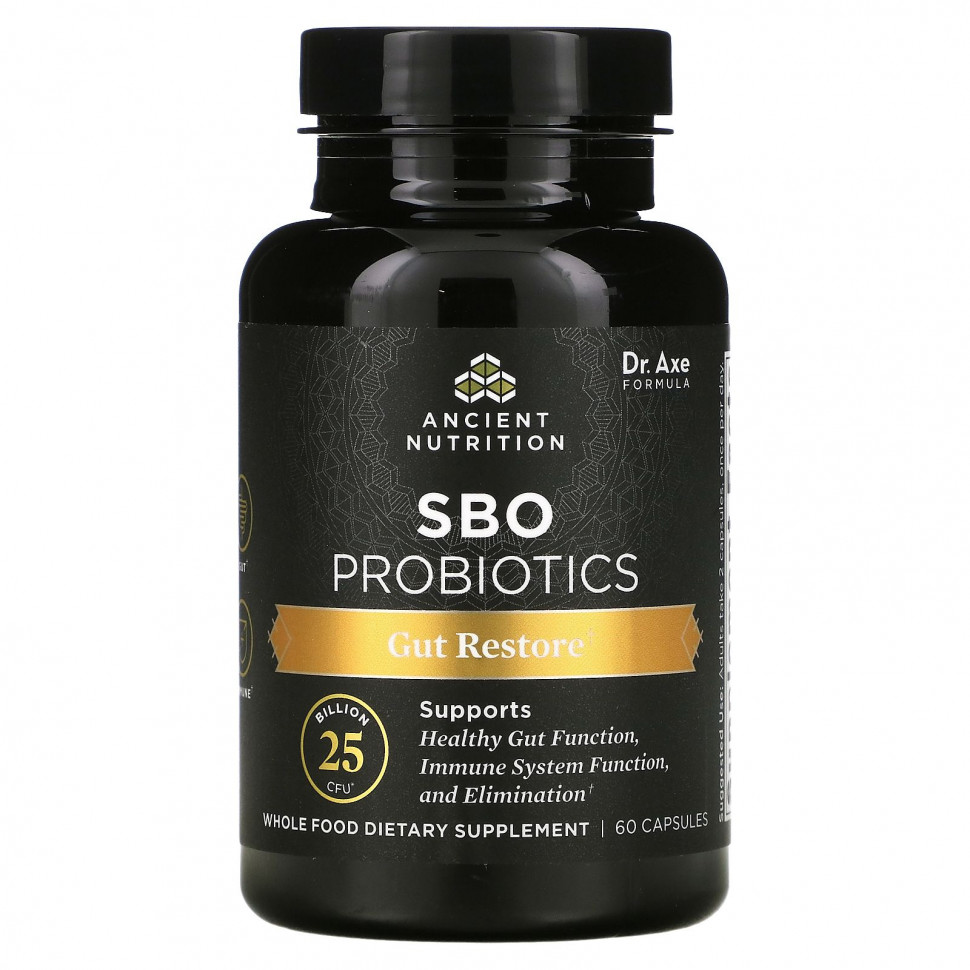  Dr. Axe / Ancient Nutrition, SBO Probiotics,    , 25  , 60   IHerb ()