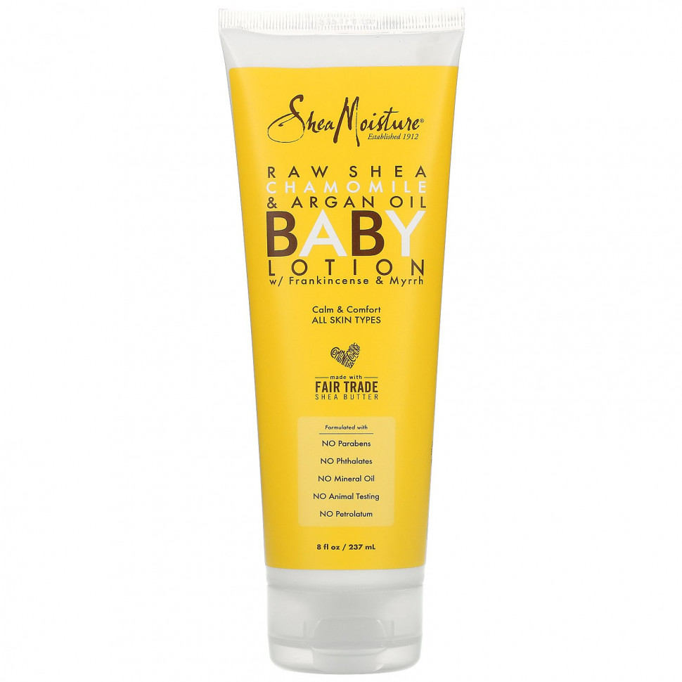   SheaMoisture, Raw Shea Chamomile & Argan Oil Baby Lotion, All Skin Types, 8 fl oz (237 ml)   -     , -  