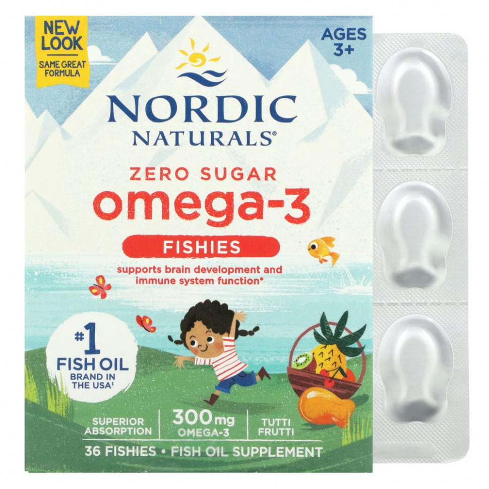   Nordic Naturals, Nordic Omega-3 Fishies,   -3,    2 ,  -, 300 , 36    -     , -  