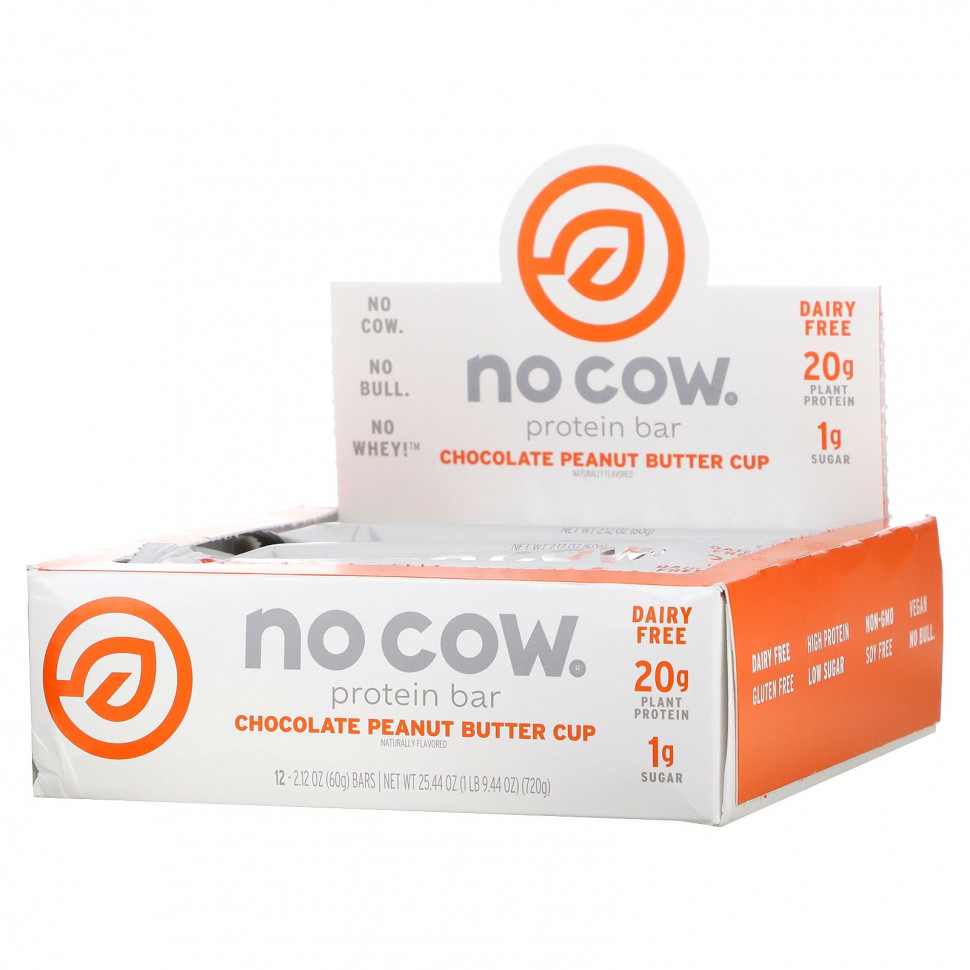   No Cow, Protein Bar,     , 12 , 60  (2,12 )    -     , -  