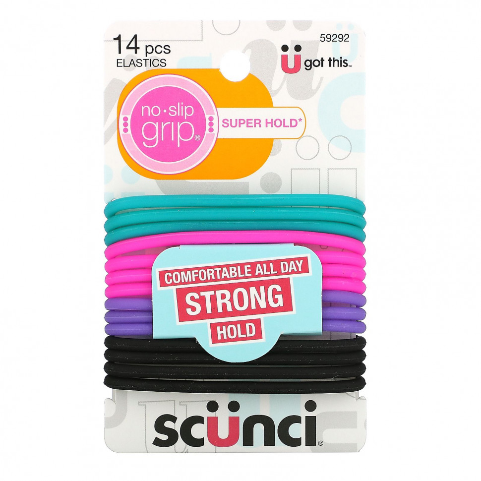   Scunci,     Everyday & Active, No Slip Grip, 14    -     , -  