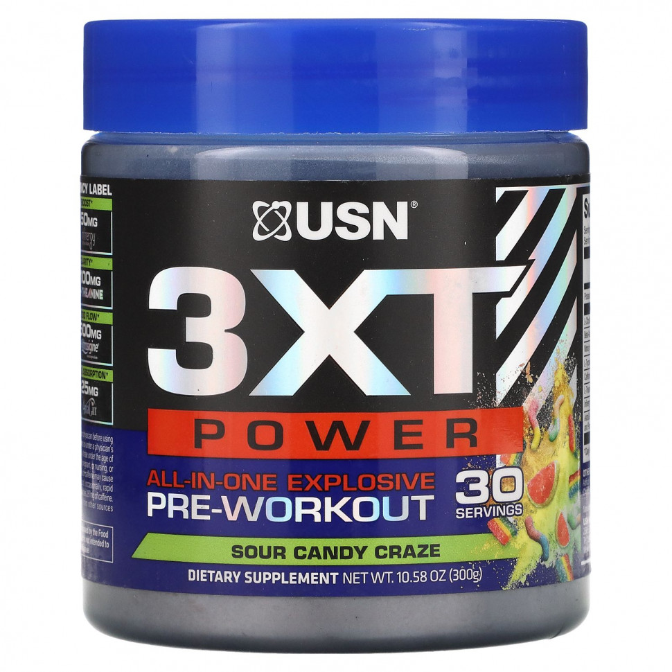   USN North America, Inc., All-in-One Explosive Pre-Workout, Sour Candy Craze, 300  (10,58 )   -     , -  