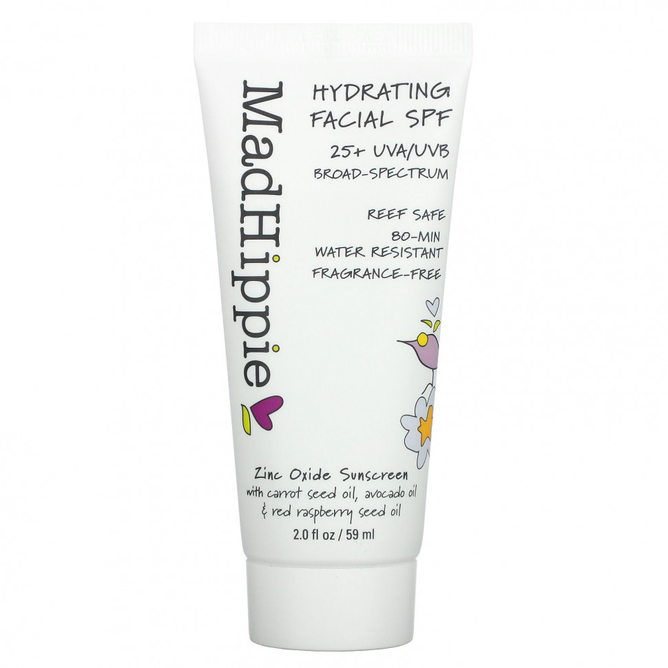   Mad Hippie, Hydrating Facial SPF 25+, Fragrance Free, 2 fl oz (59 ml)   -     , -  