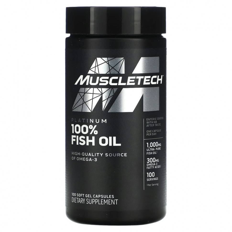   Muscletech, Platinum 100% Omega Fish Oil, Essential (),    -3  , 100      -     , -  