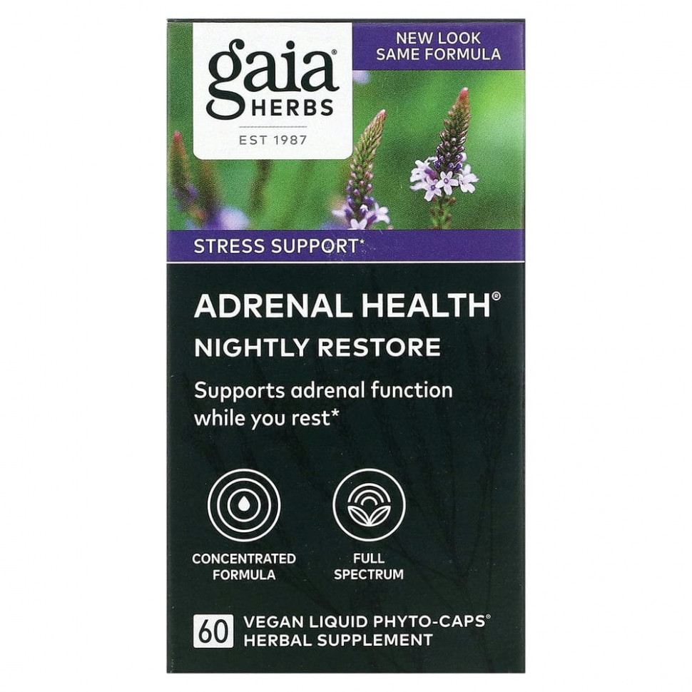   Gaia Herbs, Adrenal Health,  , 60   Phyto-Caps   -     , -  