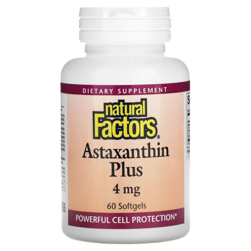   Natural Factors, Astaxanthin Plus, , 4 , 60    -     , -  