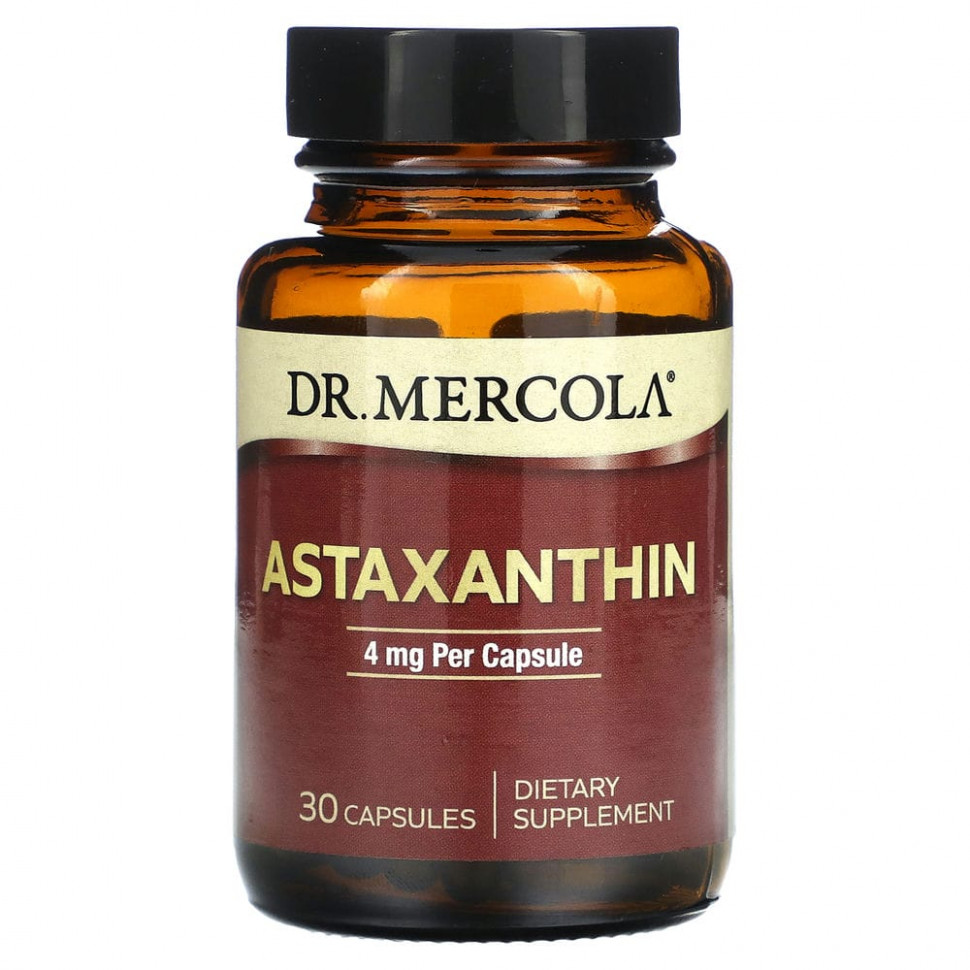   Dr. Mercola, Astaxanthin, 4 mg, 30 Capsules   -     , -,   